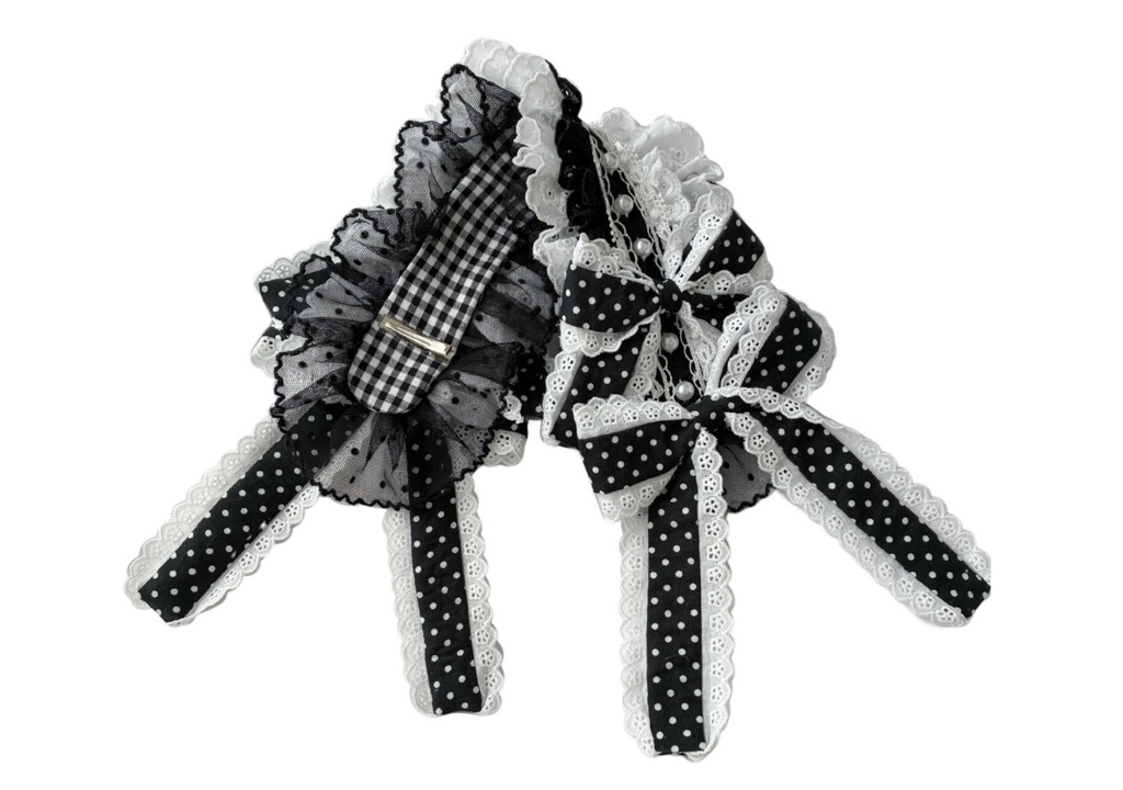 dot ribbon headdress