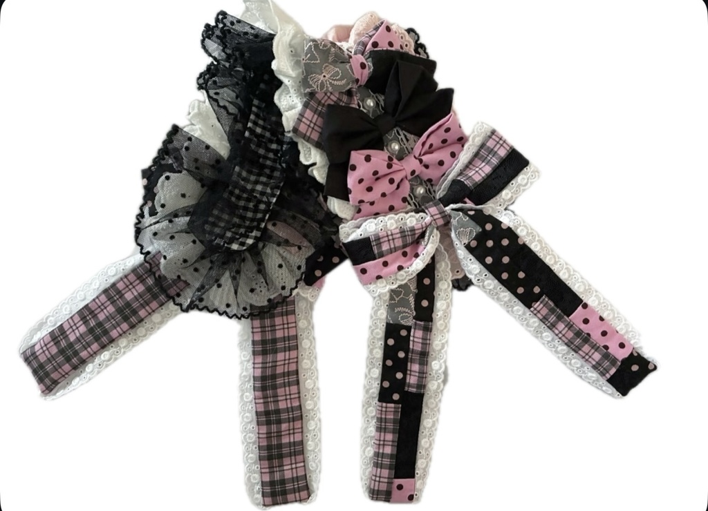 patchwork ribbon headdress