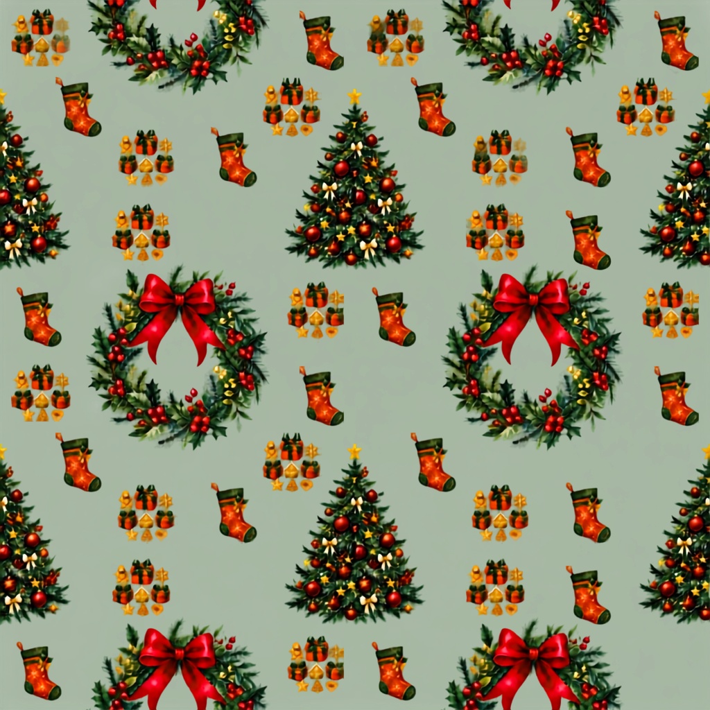 クリスマス柄・大人かわいい・くすみカラー・5枚セット・2000×2000px