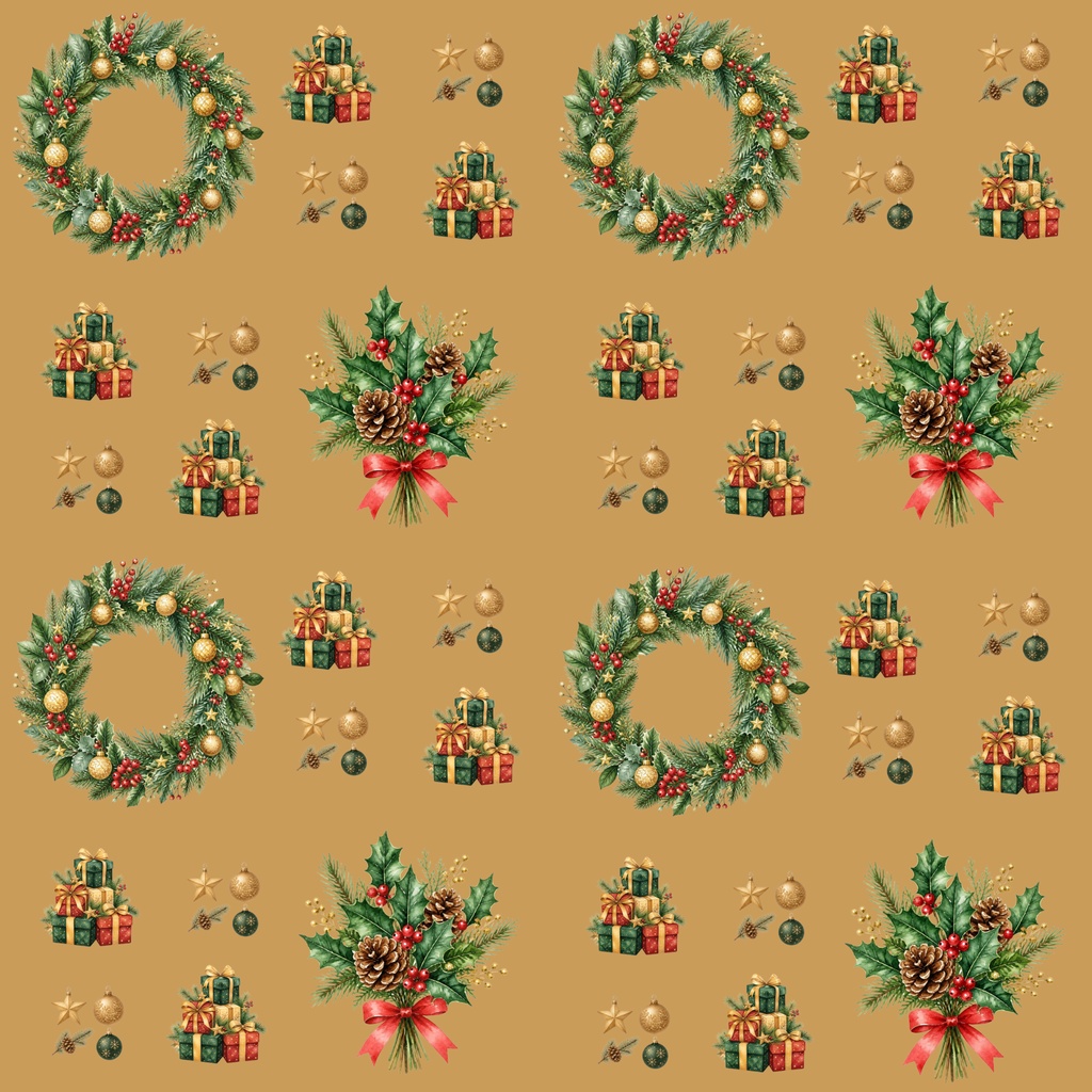 【クリスマス2】デジタルペーパー 5枚セット |ラッピング・手帳デコ・背景素材|高解像度PNG