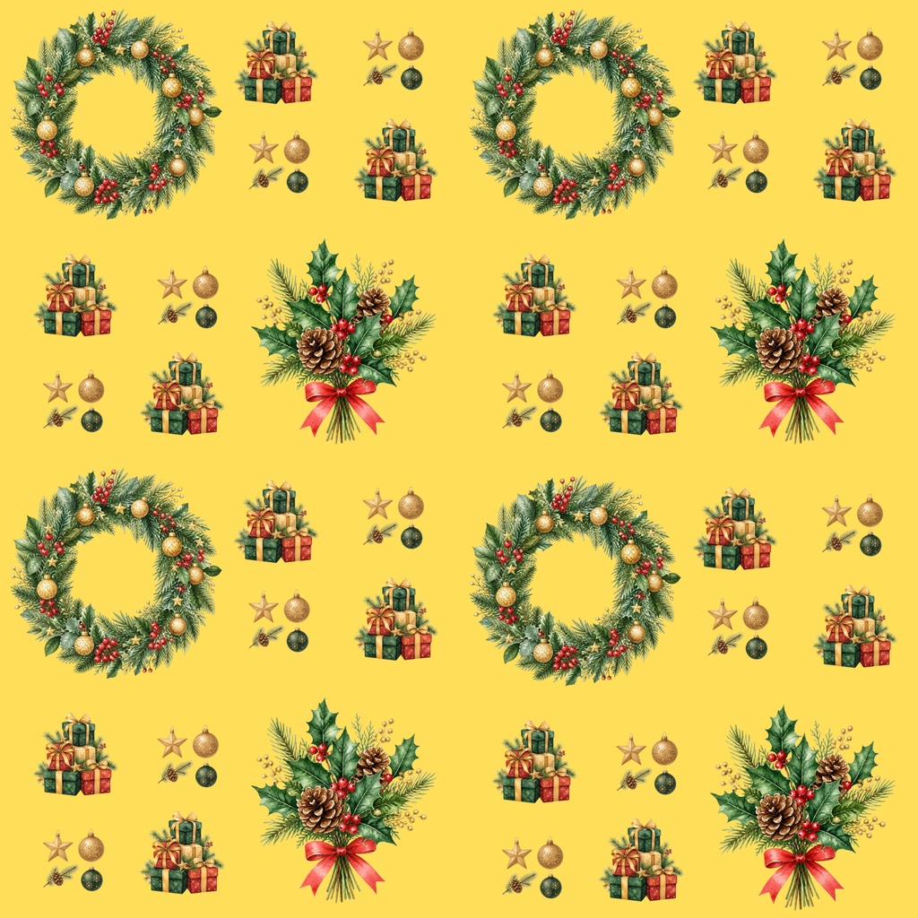 【クリスマス2】デジタルペーパー 5枚セット |ラッピング・手帳デコ・背景素材|高解像度PNG