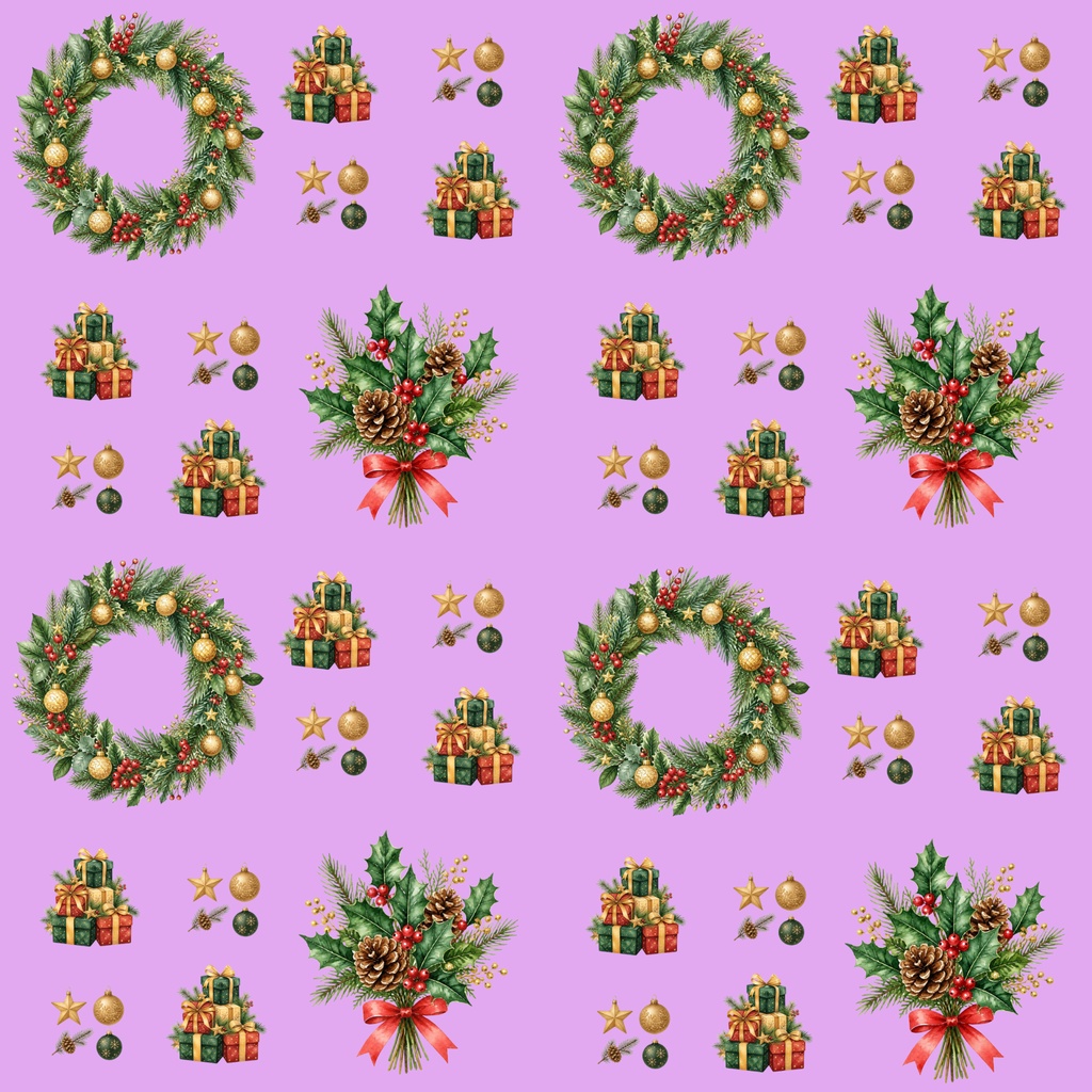 【クリスマス2】デジタルペーパー 5枚セット |ラッピング・手帳デコ・背景素材|高解像度PNG