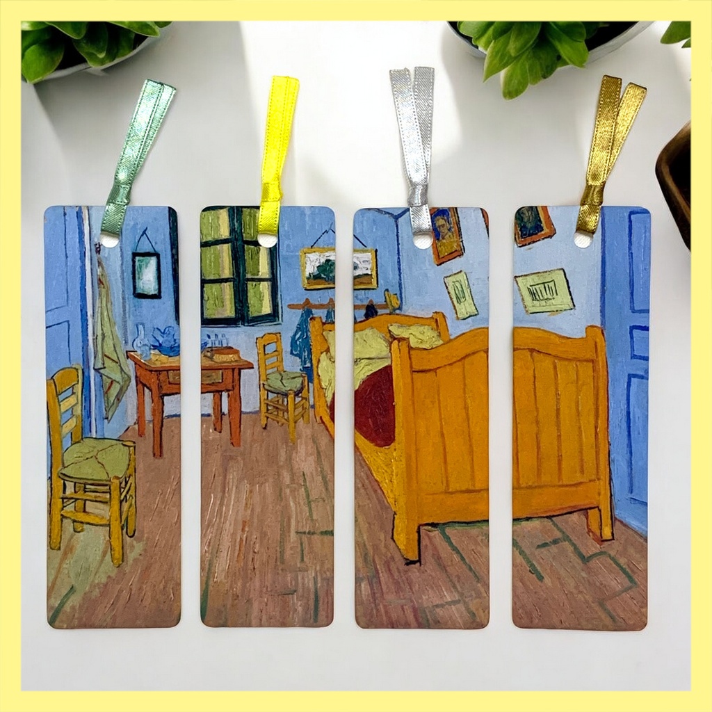 ゴッホの絵画の栞1「ファンゴッホの寝室」 4枚セット