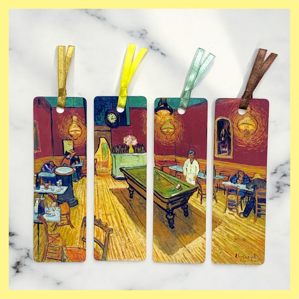 ゴッホの絵画の栞3「夜のカフェ」 4枚セット