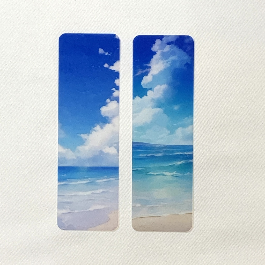 夏のビーチの透明栞 1枚