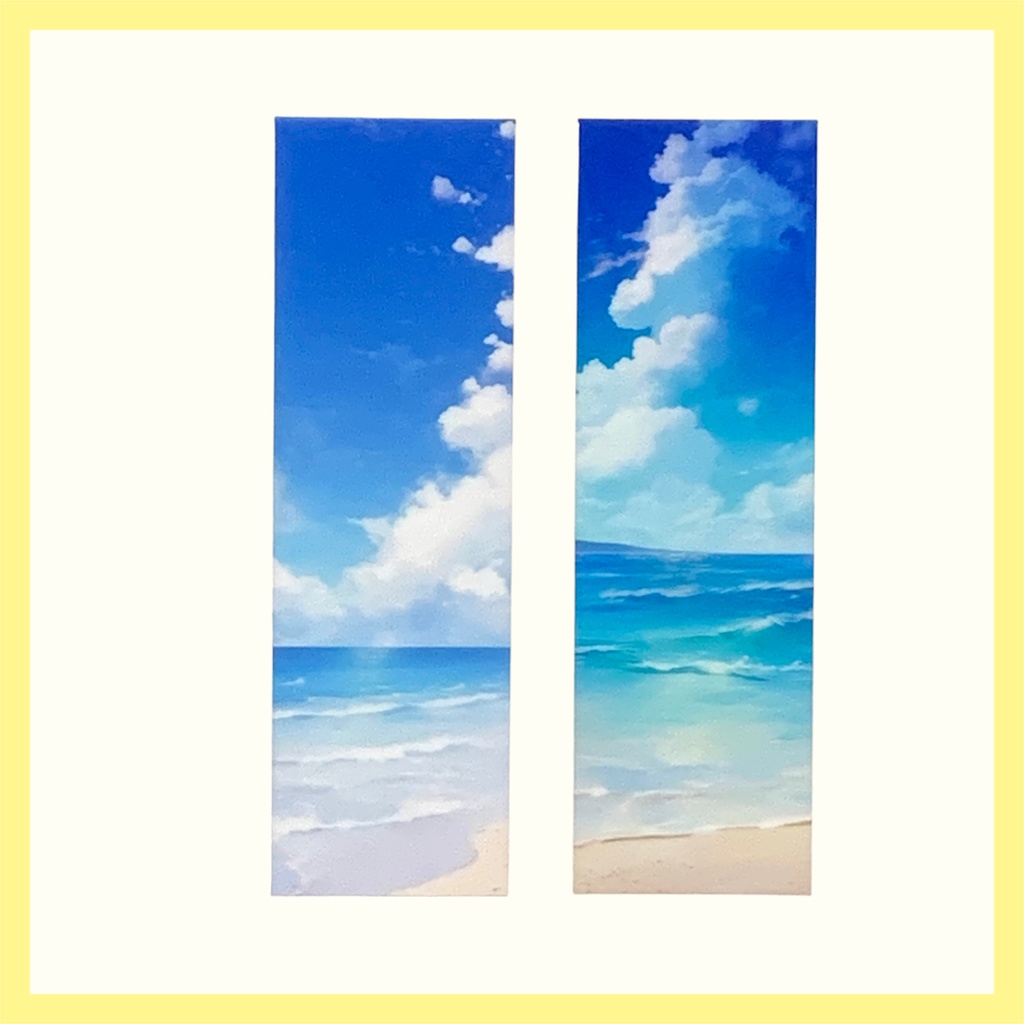 夏のビーチの透明栞 1枚