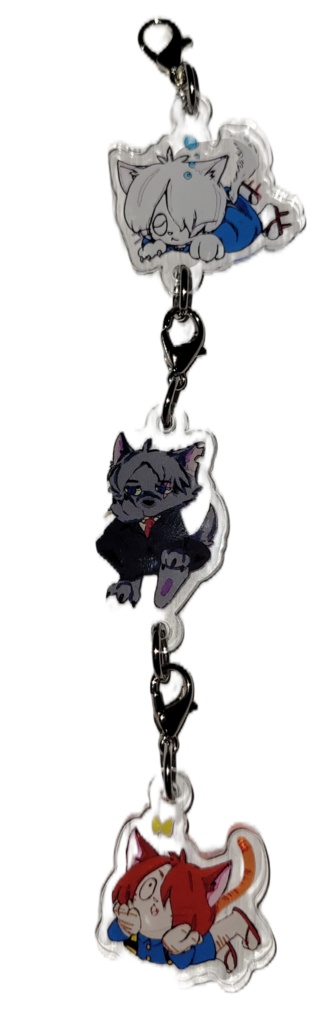 ふぉぜ風三連アクリルチャーム