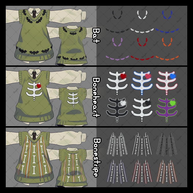 【キプフェル Kipfel専用】ベスト用ハロウィン風テクスチャ