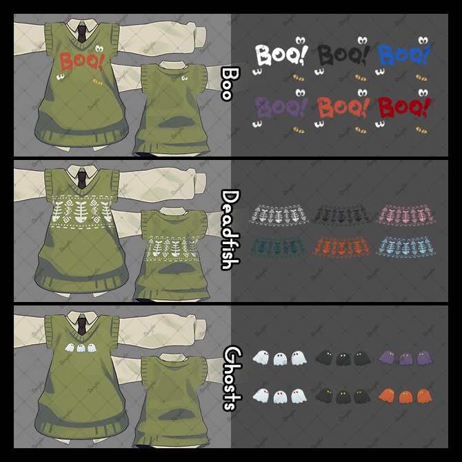 【キプフェル Kipfel専用】ベスト用ハロウィン風テクスチャ