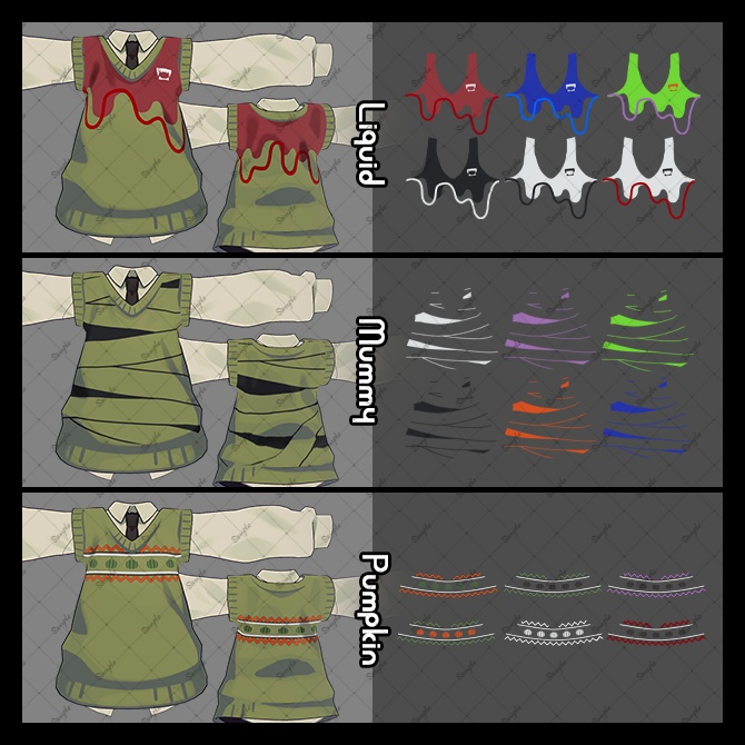 【キプフェル Kipfel専用】ベスト用ハロウィン風テクスチャ