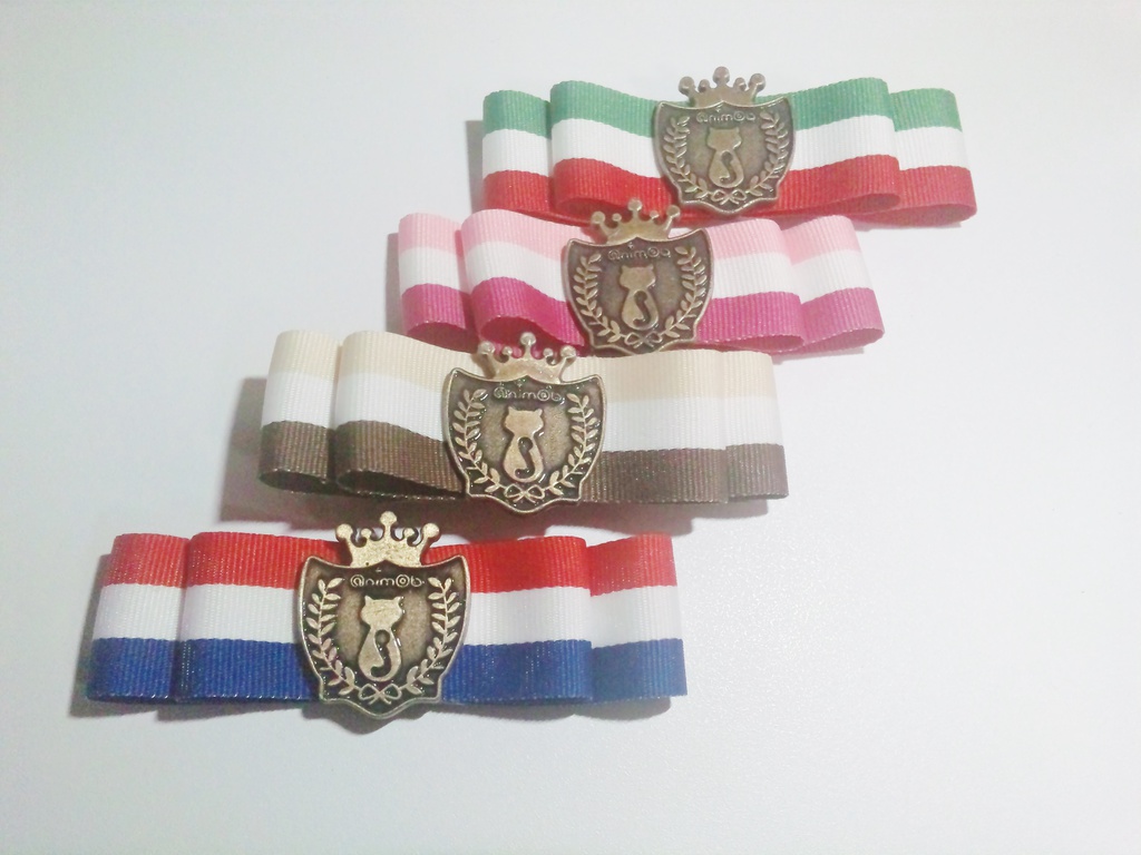 クラウンねこちゃんのトリコロールバレッタ(全4色)