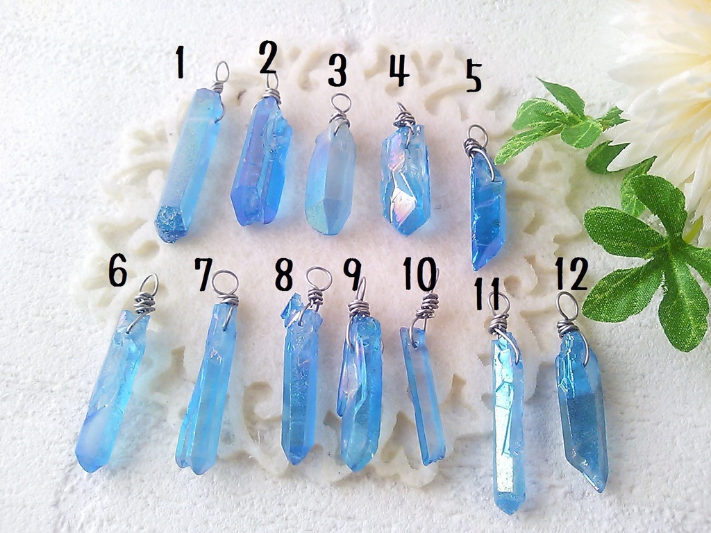 蒼の洞窟の欠片のネックレス(ステンレスチェーン