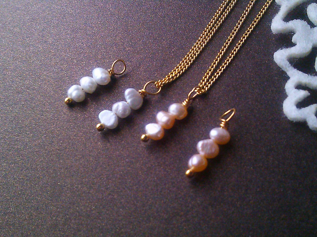 淡水パールのプチネックレス(全2色)