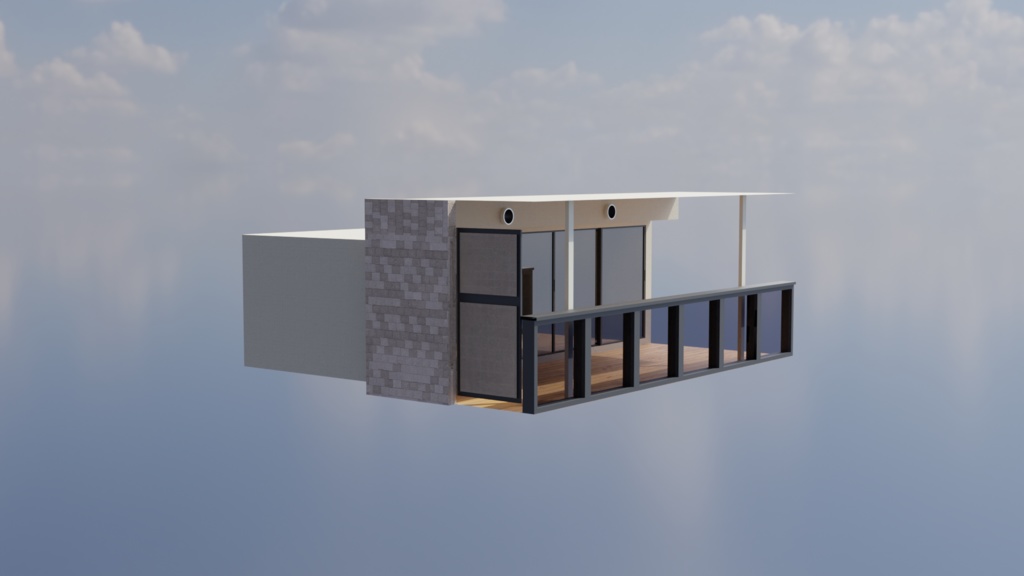 3DCG 【balcony】シンプルなベランダ