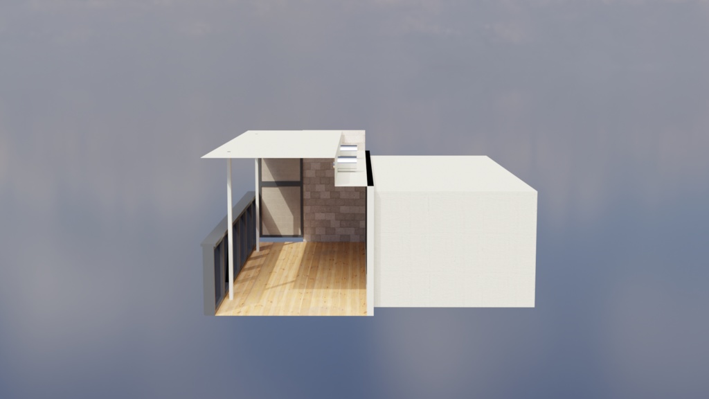 3DCG 【balcony】シンプルなベランダ