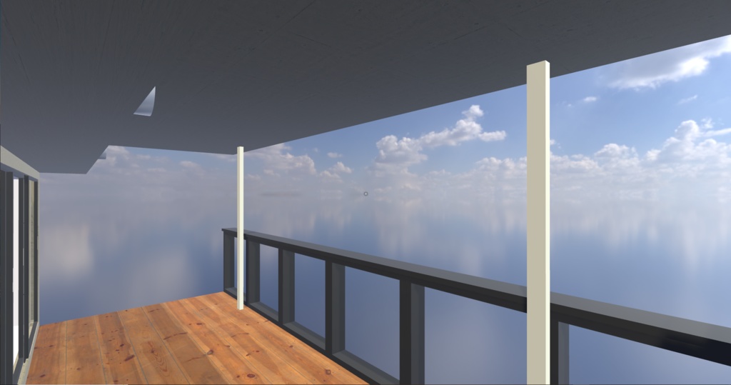 3DCG 【balcony】シンプルなベランダ