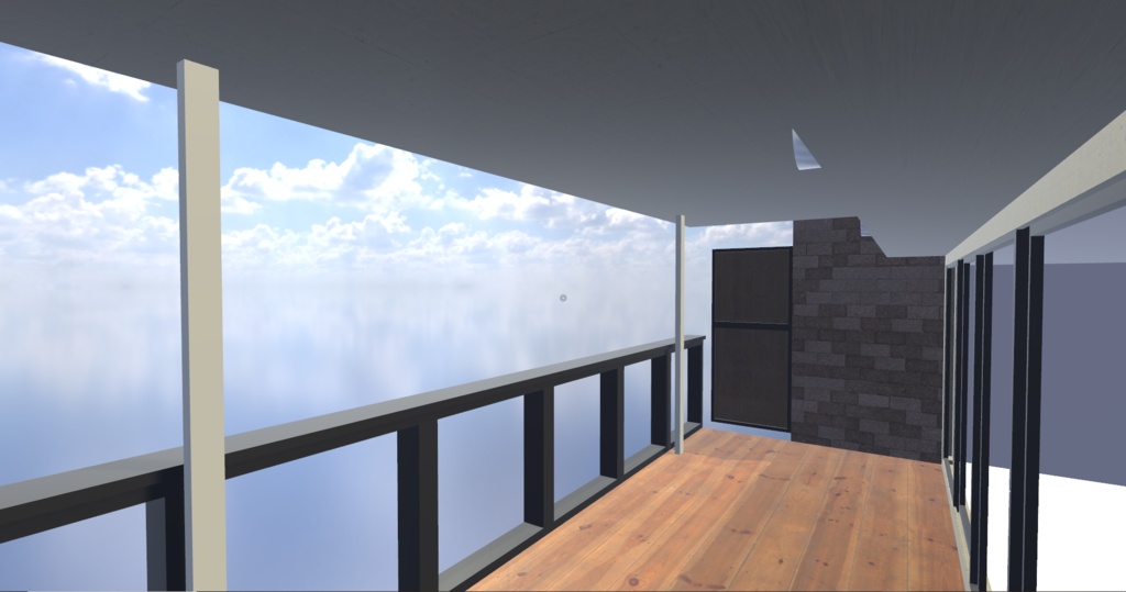 3DCG 【balcony】シンプルなベランダ