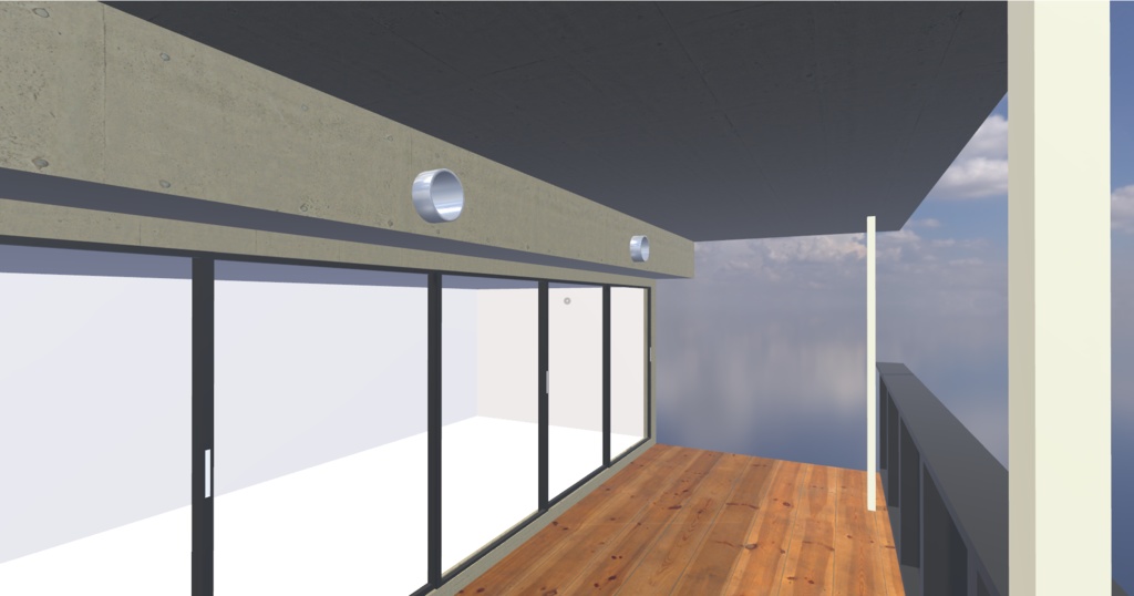 3DCG 【balcony】シンプルなベランダ