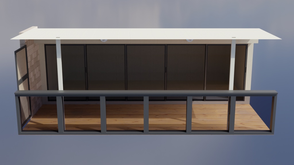 3DCG 【balcony】シンプルなベランダ