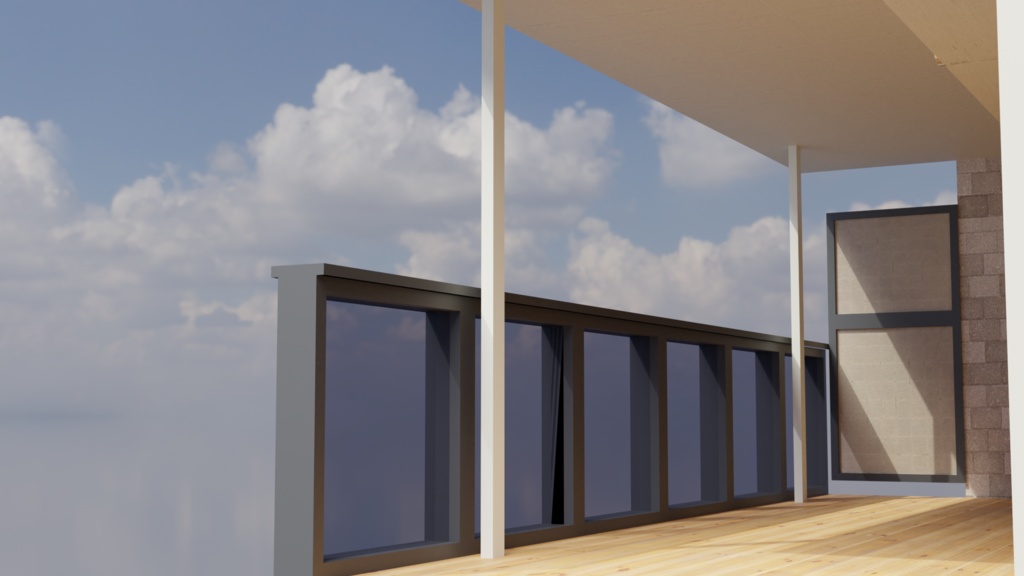 3DCG 【balcony】シンプルなベランダ