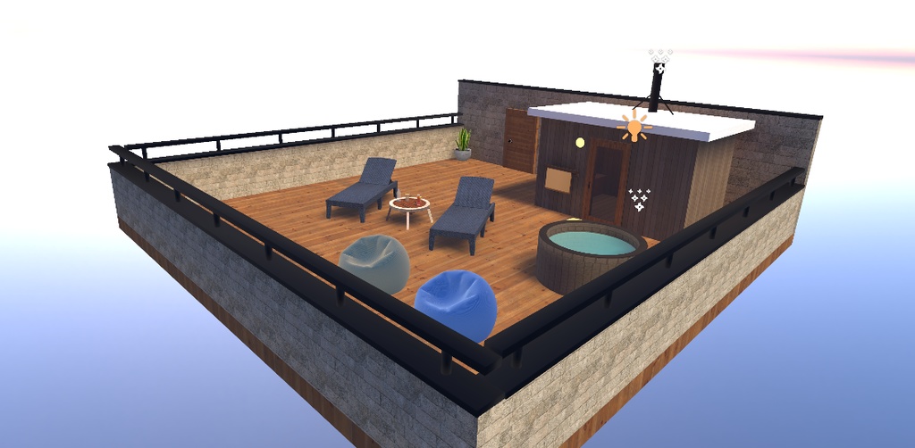 3Dモデル【RoofTopSauna】~屋上サウナテラスでととのう~サウナチルパック付き
