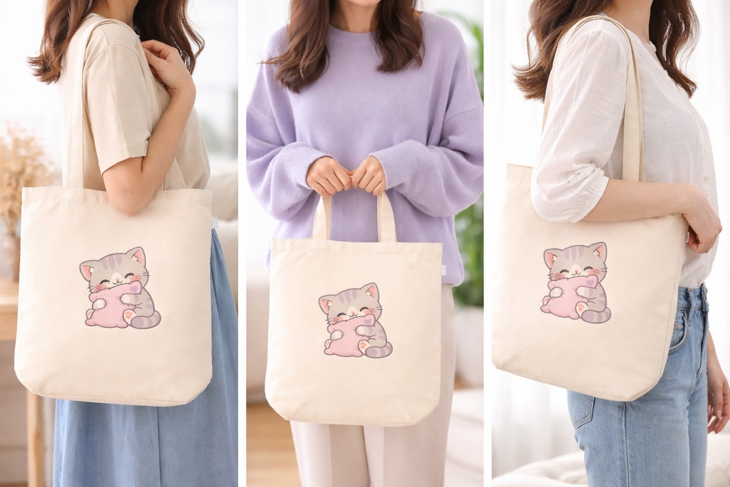 ふわふわねこちゃんトートバッグ