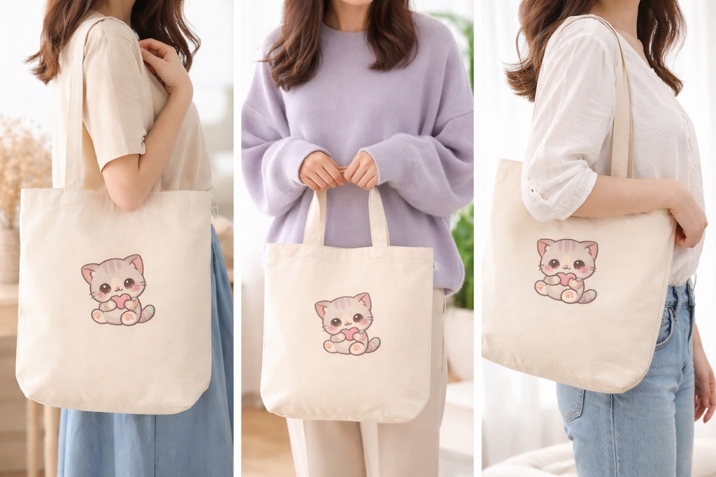 ふわふわねこちゃんトートバッグ