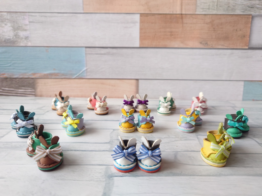 10cmぬいぐるみサイズ・Leather Shoes Lapin