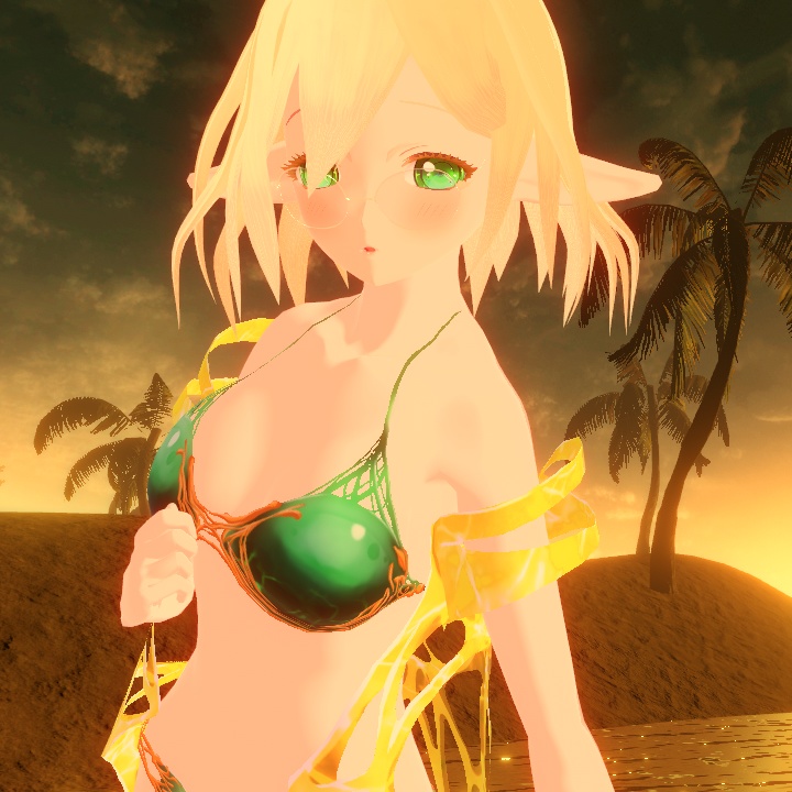 【VRoidカスタムアイテム】メタルビキニセット2022