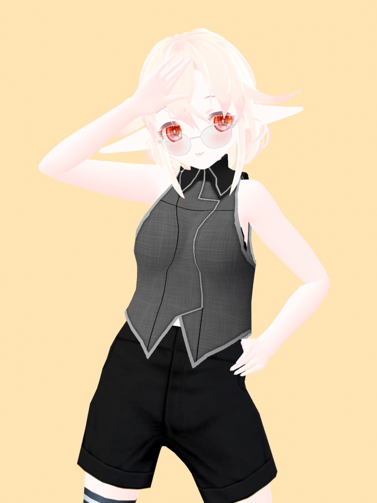 【VRoidカスタムアイテム】ノースリーブ春トップス