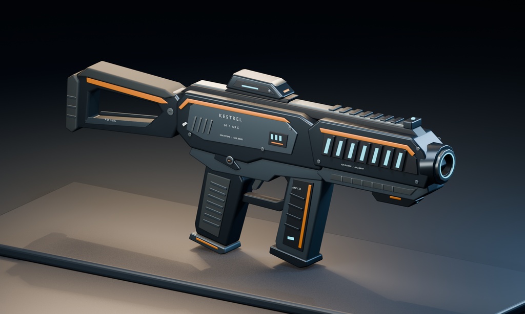 KESTREL 24 ARC｜SFライフルプロップ｜Blender・FBX・GLB