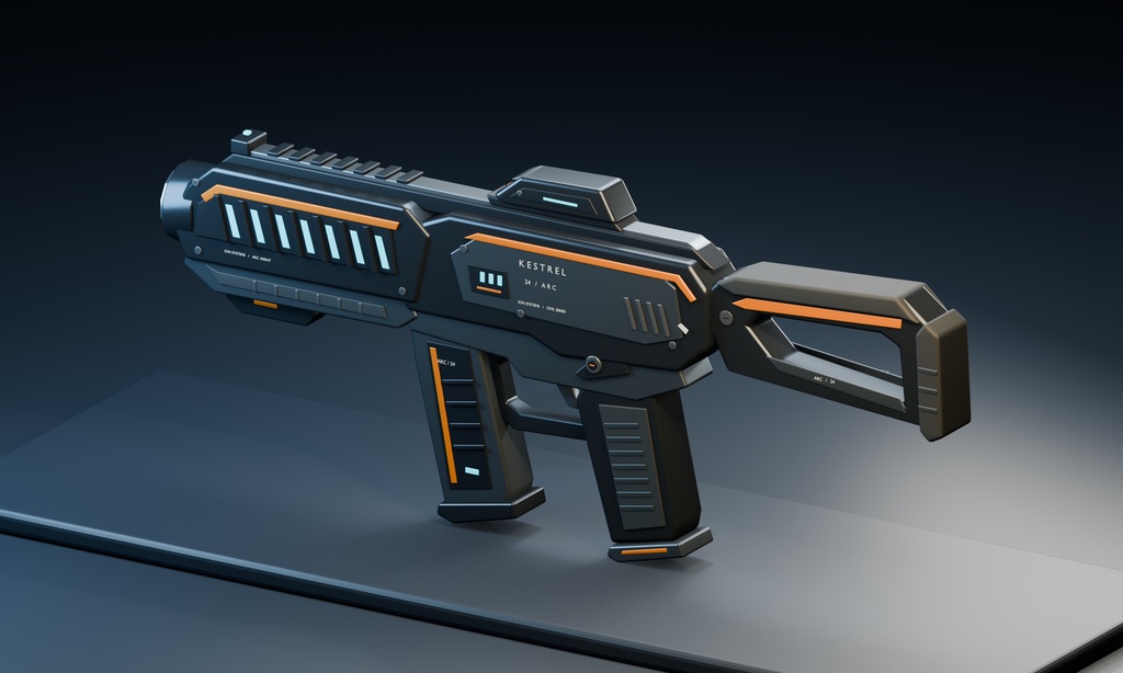 KESTREL 24 ARC|SFライフルプロップ|Blender・FBX・GLB