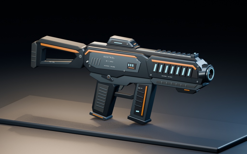 KESTREL 24 ARC|SFライフルプロップ|Blender・FBX・GLB