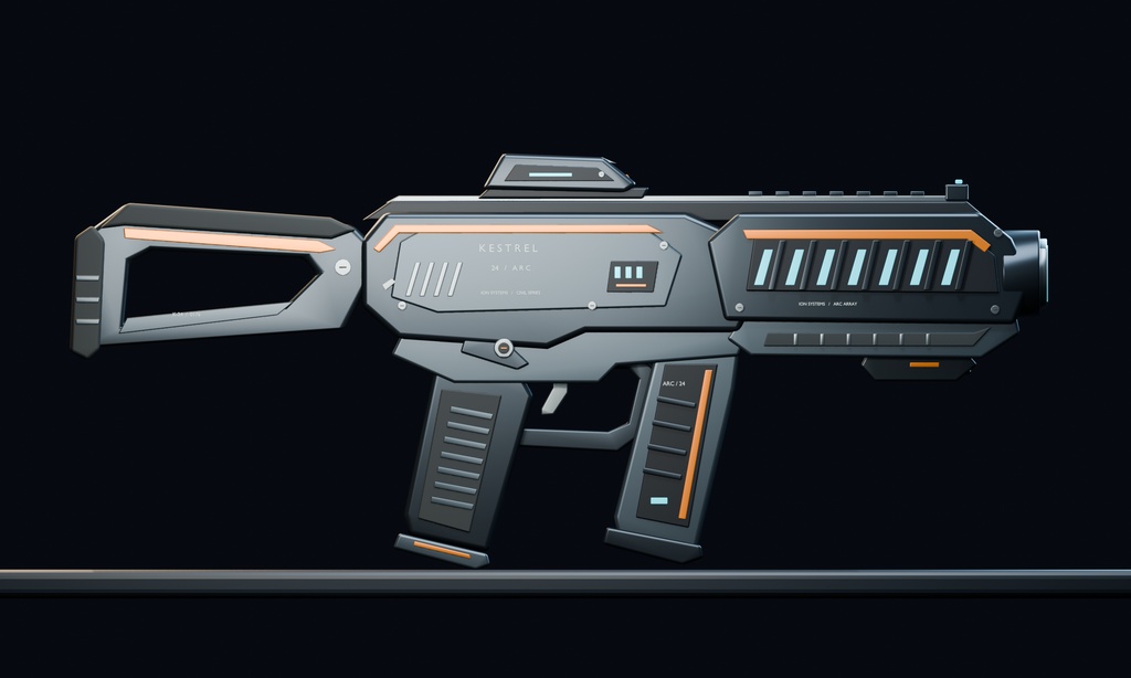 KESTREL 24 ARC|SFライフルプロップ|Blender・FBX・GLB