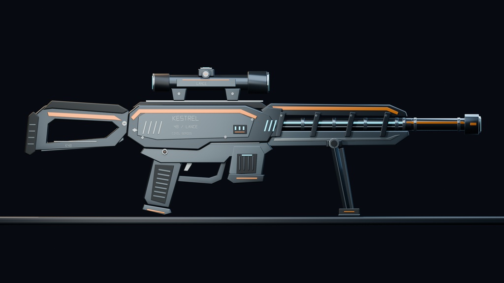 KESTREL 48 LANCE|SFスナイパーライフルプロップ|Blender・FBX・GLB