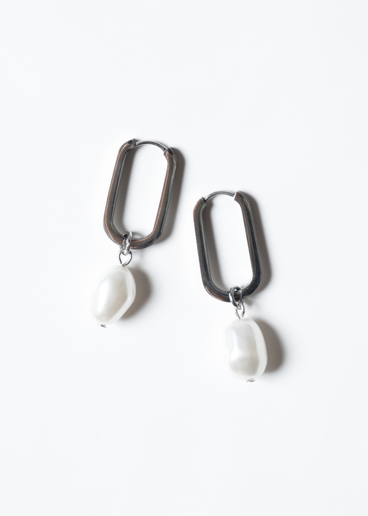 perl hoop pierce / earring