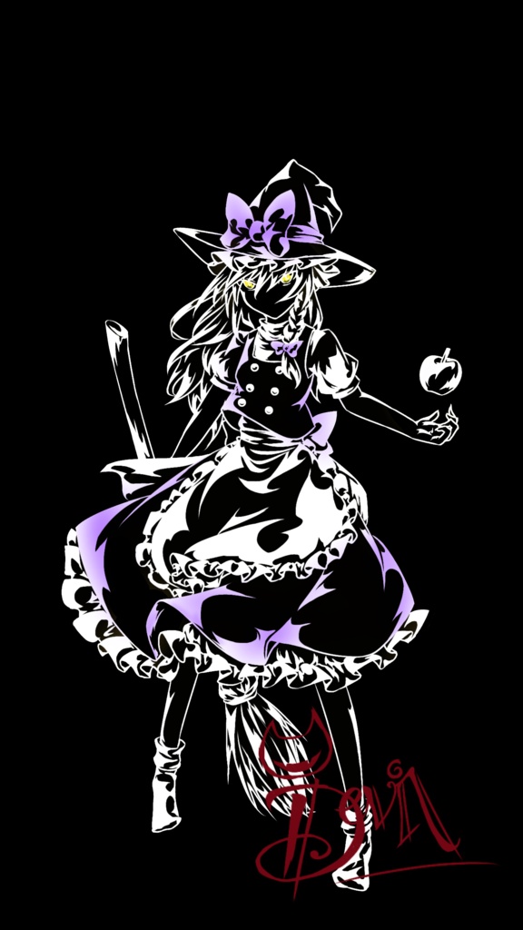 東方切り絵風魔理沙 アクリルキーホルダー