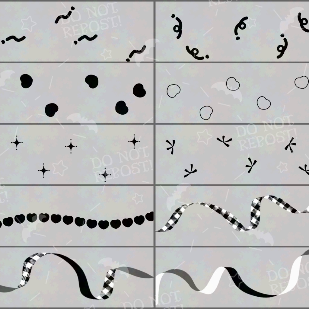 【カスタマイズ素材セット】バレンタイン ブラシ素材/透過png素材