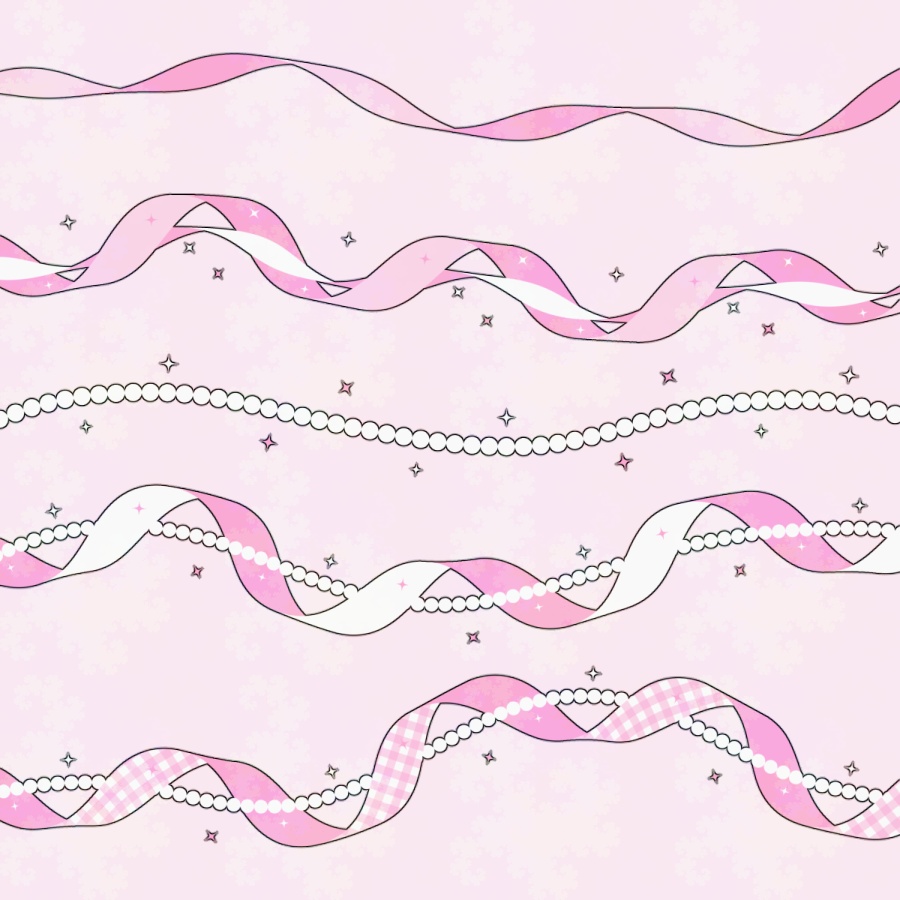 パール&リボンあしらいブラシセット