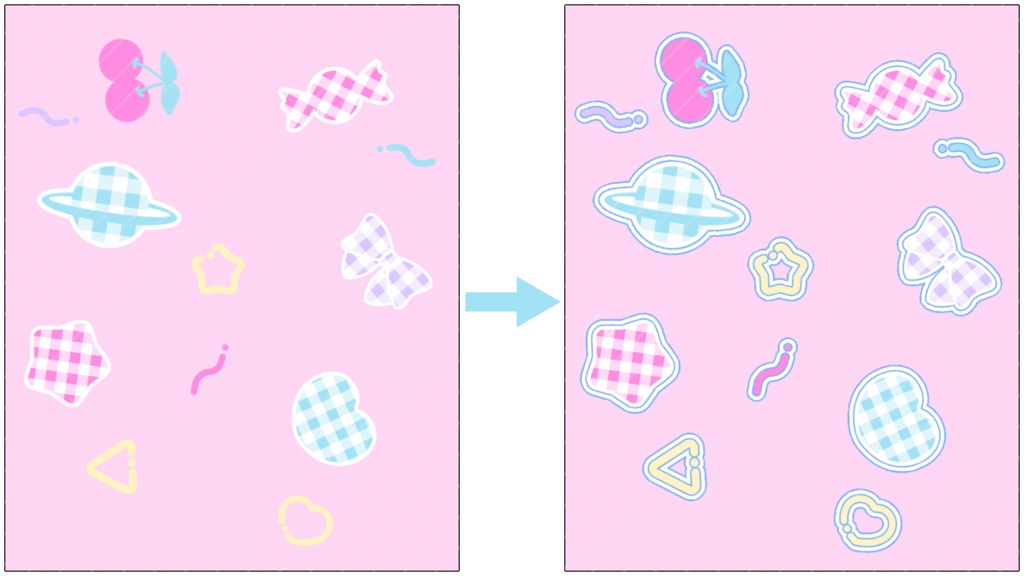 あしらいステッカー&ブラシセット