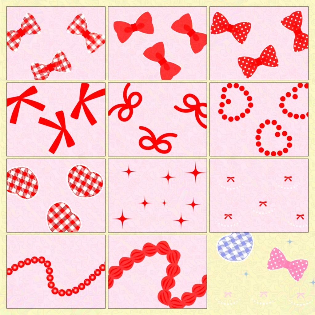 【アイビスペイント用】〜リボン&ホイップクリーム〜(ブラシ素材/透過png素材)