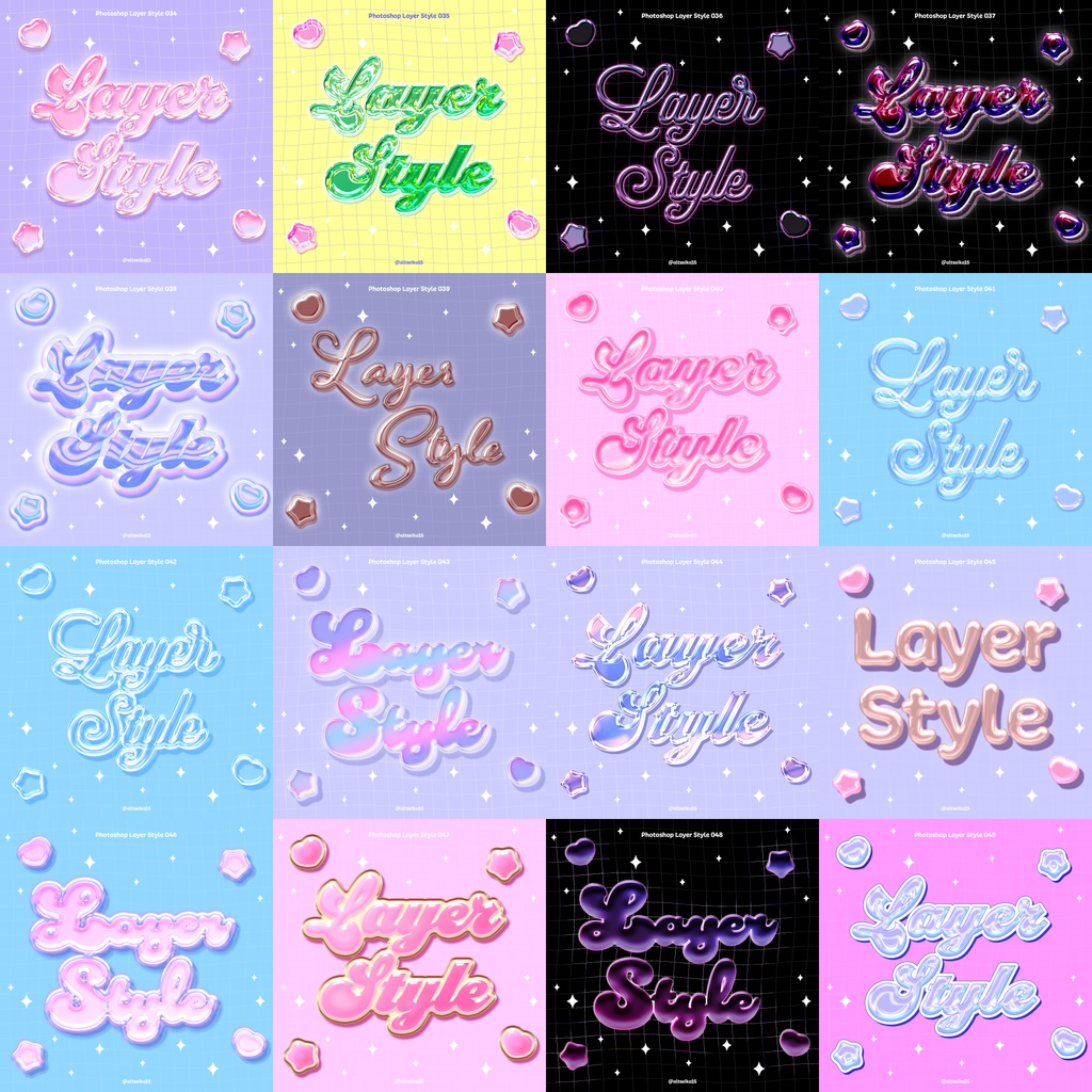 ⭐︎5月３０日までリリース記念価格⭐︎【Photoshopレイヤースタイル】034〜049セット／単体