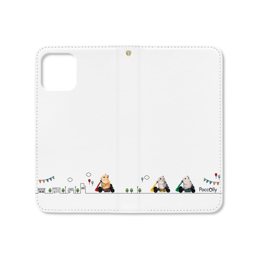 【Hams Life 365】手帳型iPhoneケース ハムズカート