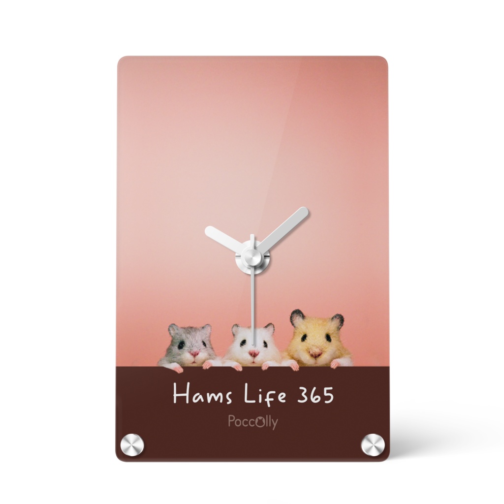 【Hams Life 365】アクリル時計 ひょっこりハムズ