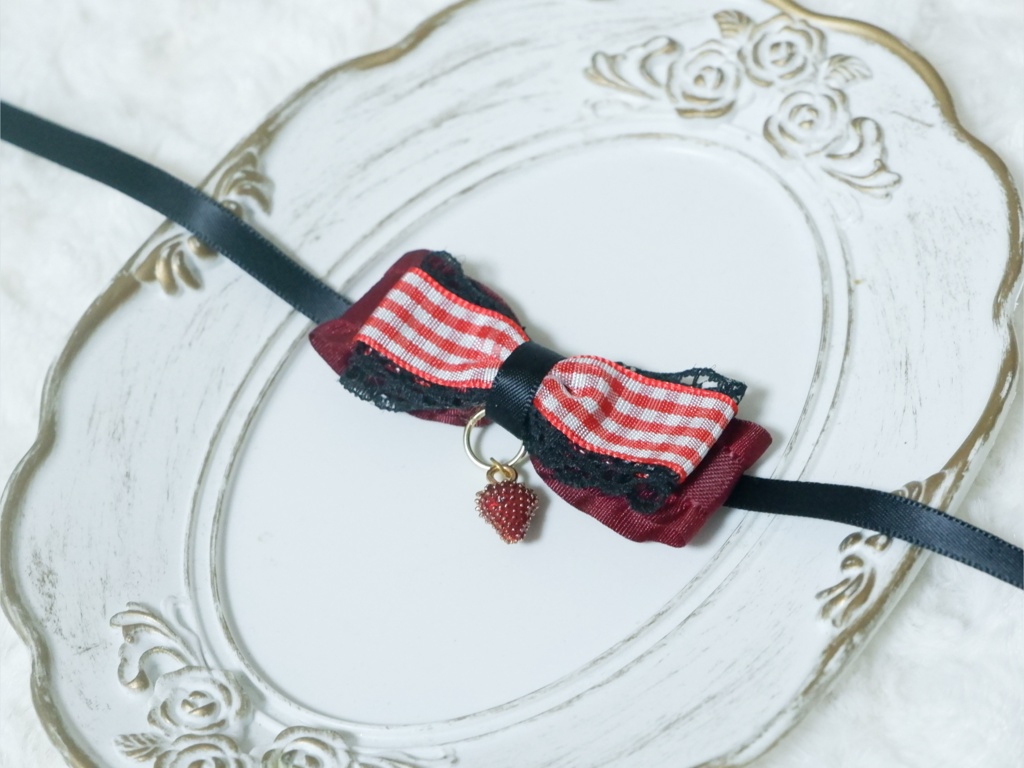 【ぬいぐるみ用】Dark berryリボン