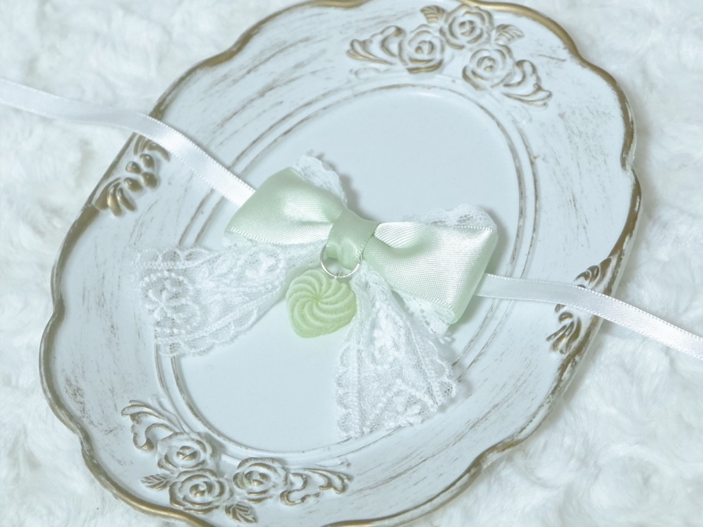 【ぬいぐるみ用】グリーンレース リボン