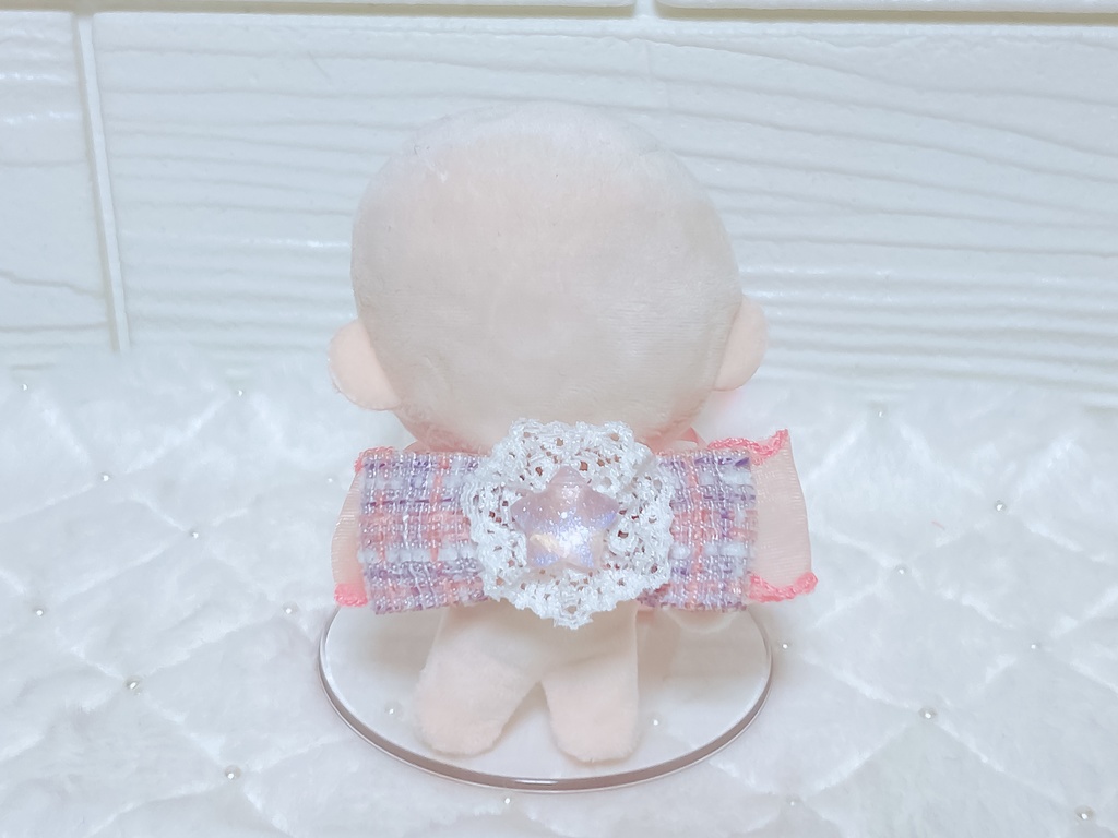 【ぬいぐるみ用】パープルチェック×スター