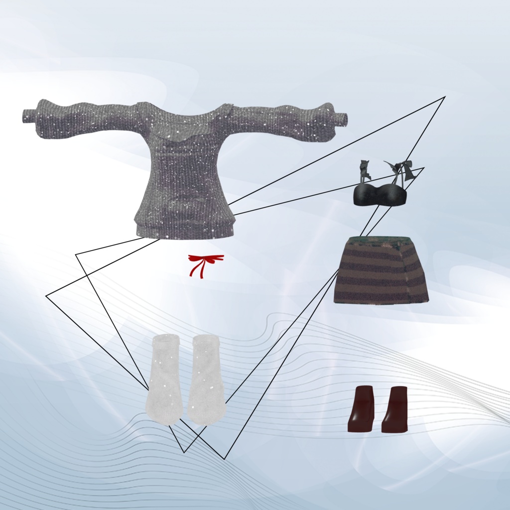 ð€çºå£²èšå¿µSALEð€ã14ã¢ãã¿ãŒå¯Ÿå¿ãWinter Date KnitãVRChatåã3Dã¢ãã«ã#whimsy_cat