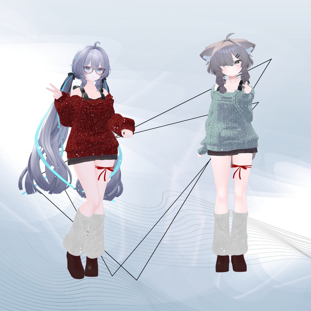 ð€çºå£²èšå¿µSALEð€ã14ã¢ãã¿ãŒå¯Ÿå¿ãWinter Date KnitãVRChatåã3Dã¢ãã«ã#whimsy_cat