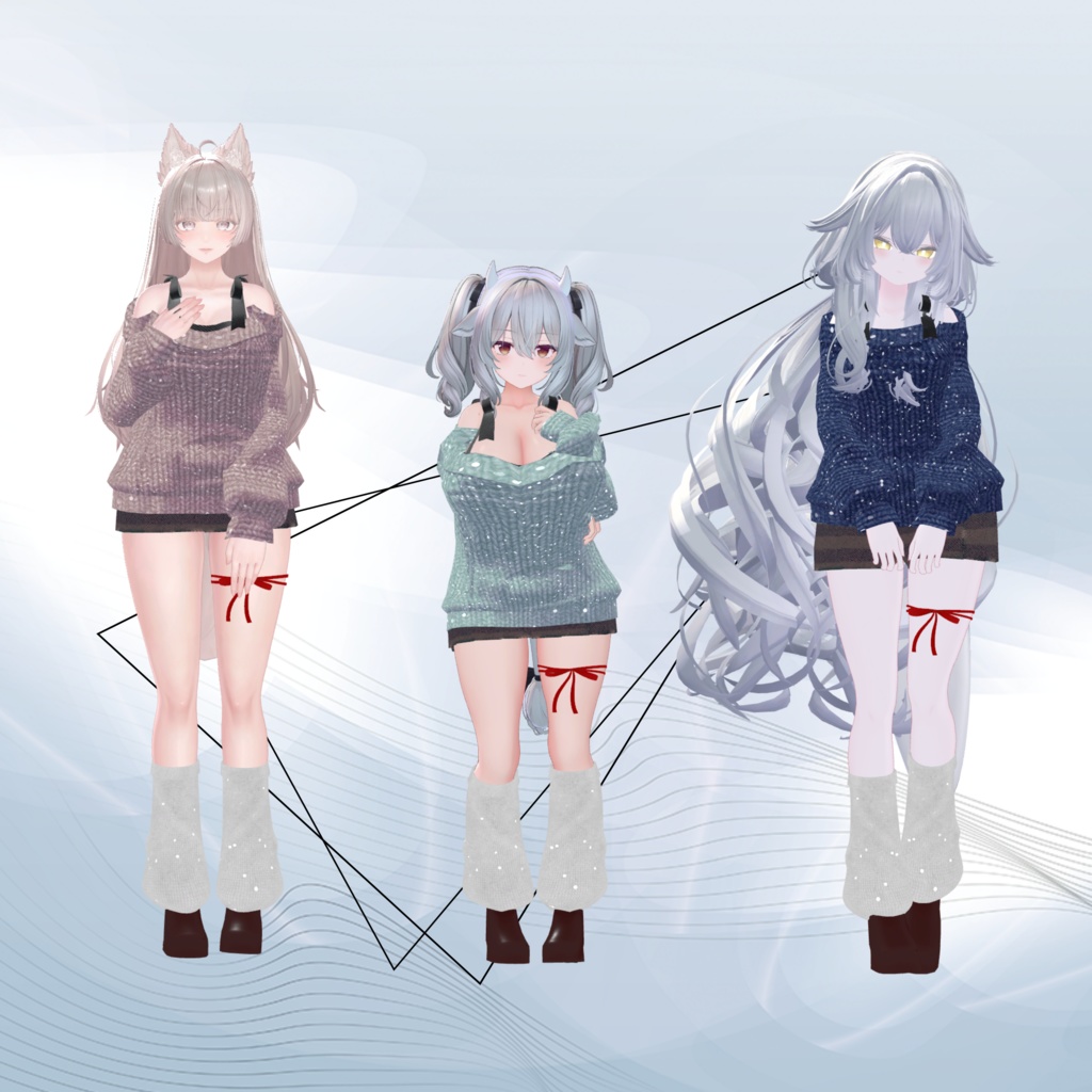 ð€çºå£²èšå¿µSALEð€ã14ã¢ãã¿ãŒå¯Ÿå¿ãWinter Date KnitãVRChatåã3Dã¢ãã«ã#whimsy_cat